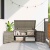 Armoire de rangement jardin gris 110x55x60,5 cm résine tressée 556602556602