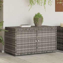 Armoire de rangement jardin gris 110x55x60,5 cm résine tressée 556602556602