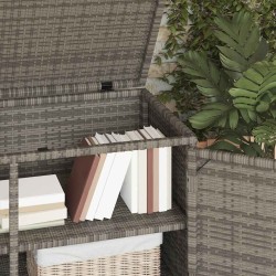 Armoire de rangement jardin gris 110x55x60,5 cm résine tressée 556602556602