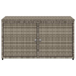 Armoire de rangement jardin gris 110x55x60,5 cm résine tressée 556602556602