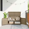 Armoire de rangement jardin beige 110x55x60,5 cm résine tressée 556603556603