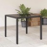 Table de jardin dessus en verre Noir 90x90x75 cm Résine tressée 556604556604