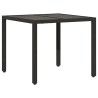 Table de jardin dessus en verre Noir 90x90x75 cm Résine tressée 556604556604