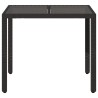 Table de jardin dessus en verre Noir 90x90x75 cm Résine tressée 556604556604