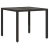 Table de jardin dessus en verre Noir 90x90x75 cm Résine tressée 556604556604