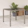 Table de jardin dessus en verre Gris 90x90x75 cm Résine tressée 556605556605
