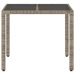 Table de jardin dessus en verre Gris 90x90x75 cm Résine tressée 556605556605