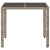 Table de jardin dessus en verre Gris 90x90x75 cm Résine tressée 556605556605