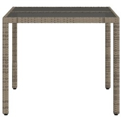 Table de jardin dessus en verre Gris 90x90x75 cm Résine tressée 556605556605