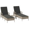Transat 3 pcs Gris clair et gris foncé 200 x 55 x 92 cm 556607556607