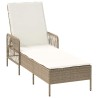 Transat 3 pcs Beige et blanc crème 55 x 200 x 92 cm polyrotin 556608556608