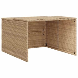 Garage pour robot tondeuse beige 86x90x52/57 cm résine tressée 556609556609