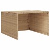 Garage pour robot tondeuse beige 86x90x52/57 cm résine tressée 556609556609