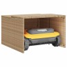 Garage pour robot tondeuse beige 86x90x52/57 cm résine tressée 556609556609
