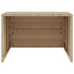 Garage pour robot tondeuse beige 86x90x52/57 cm résine tressée 556609556609