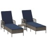 Transat 3 pcs Gris et bleu marine 200 x 55 x 92 cm polyrotin 556611556611