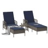 Transat 3 pcs Gris et bleu marine 200 x 55 x 92 cm polyrotin 556611556611