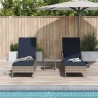 Transat 3 pcs Gris et bleu marine 200 x 55 x 92 cm polyrotin 556611556611