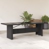 Table de jardin dessus en verre noir 240x90x75cm résine tressée 556613556613