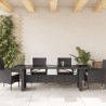 Table de jardin dessus en verre noir 240x90x75cm résine tressée 556613556613