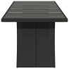 Table de jardin dessus en verre noir 240x90x75cm résine tressée 556613556613