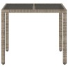Table de jardin dessus en verre Gris 90x90x75 cm Résine tressée 556615556615