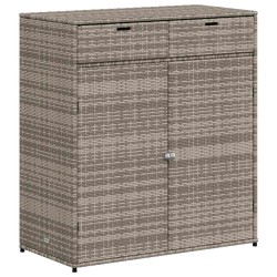 Armoire de rangement de jardin gris 105x55x113cm résine tressée 556616556616
