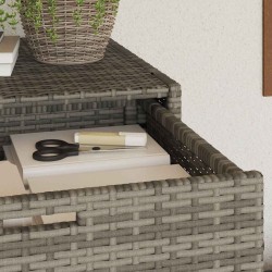 Armoire de rangement de jardin gris 105x55x113cm résine tressée 556616556616