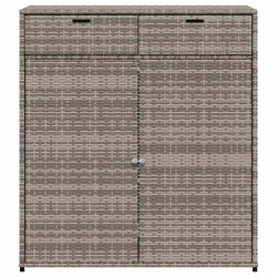Armoire de rangement de jardin gris 105x55x113cm résine tressée 556616556616