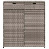Armoire de rangement de jardin gris 105x55x113cm résine tressée 556616556616