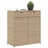 Armoire de rangement jardin beige 105x55x113 cm résine tressée 556617556617