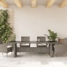 Table de jardin dessus en verre Gris 240x90x75cm Résine tressée 556618556618