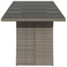 Table de jardin dessus en verre Gris 240x90x75cm Résine tressée 556618556618
