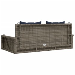 Banc à bascule avec coussins Gris 119 x 56 x 48 cm Résine tressée 556619556619