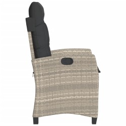 Ensemble de bistro 3 pcs et coussins gris clair résine tressée 556626556626