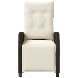 Ensemble de bistro 3 pcs avec coussins marron résine tressée 556627556627