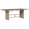 Table de jardin dessus en verre beige 190x80x74 cm 556628556628