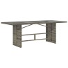 Table de jardin dessus en verre gris 190x80x74cm résine tressée 556629556629