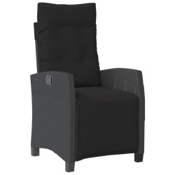 Ensemble de bistro 3 pcs avec coussins noir résine tressée 556630556630