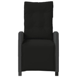 Ensemble de bistro 3 pcs avec coussins noir résine tressée 556630556630