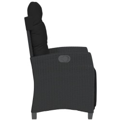 Ensemble de bistro 3 pcs avec coussins noir résine tressée 556630556630