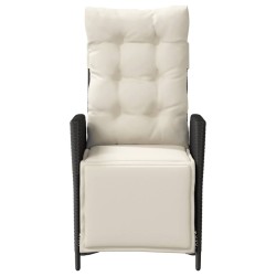 Ensemble de bistro 3 pcs avec coussins noir résine tressée 556631556631