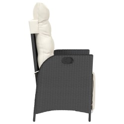 Ensemble de bistro 3 pcs avec coussins noir résine tressée 556631556631