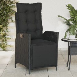 Chaises inclinables de jardin lot de 2 repose-pied noir rotin 556635556635