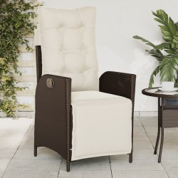 Chaises inclinables de jardin lot de 2 avec repose-pied rotin 556636556636