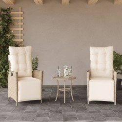 Chaises inclinables de jardin lot de 2 avec repose-pied rotin 556638556638
