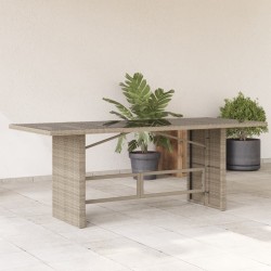 Table de jardin dessus en verre gris clair 190x80x74 cm 556639556639