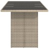 Table de jardin dessus en verre gris clair 190x80x74 cm 556639556639