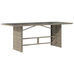 Table de jardin dessus en verre gris clair 190x80x74 cm 556639556639