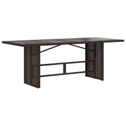 Table de jardin dessus en verre marron 190x80x74 cm 556640556640